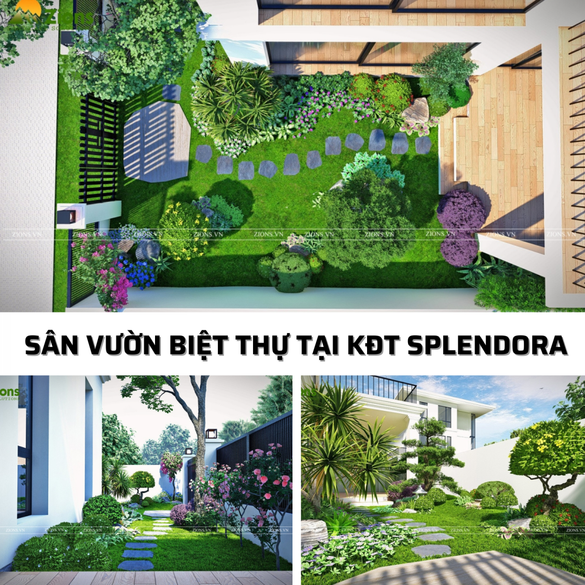 Thiết kế sân vườn biệt thự tại KĐT Splendora